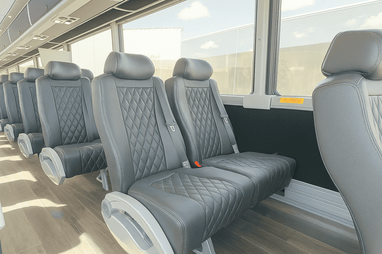 interior of Coach Bus Hampton charter bus