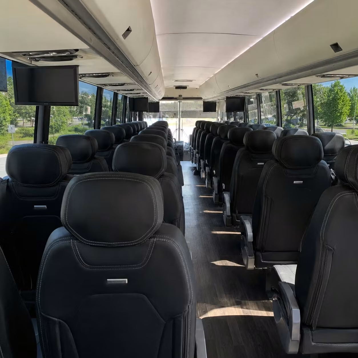 56 passenger charter bus interior